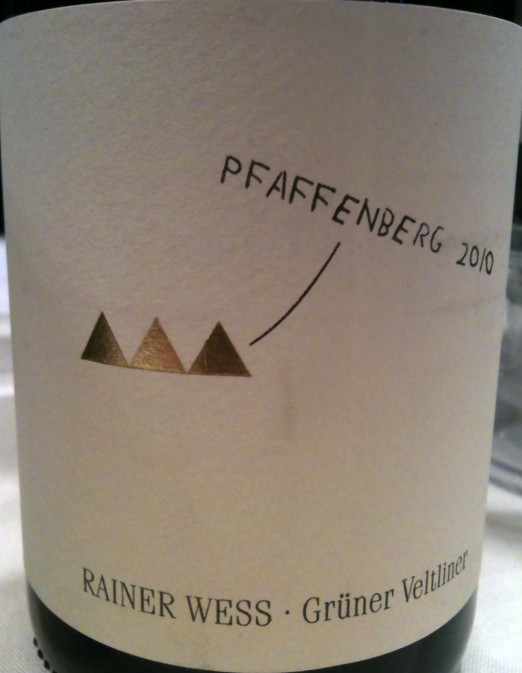 Rainer Wess Pfaffenberg Gruner Veltliner 2010