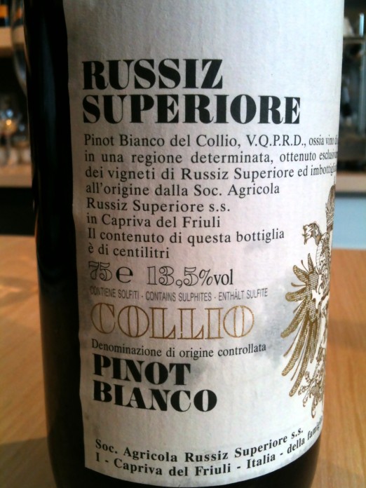 Russiz Superiore Collio Pinot Bianco 2008 mielzynski