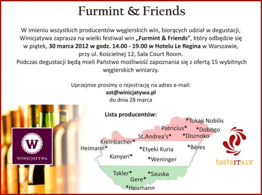 Furmint & Friend degustacja win węgierskich Winicjatywa Warszawa