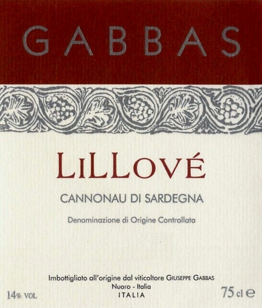 Giuseppe Gabbas Cannonau di Sardegna Lillove