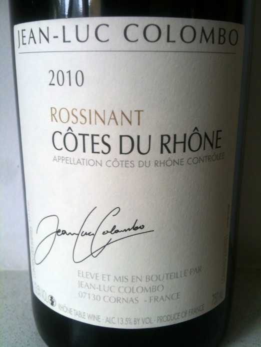 Jean-Luc Colombo Cotes du Rhone Rossinant 2010
