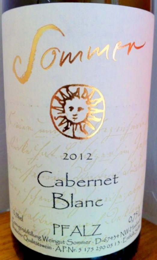 Weingut Sommer Pfalz Cabernet Blanc 2012