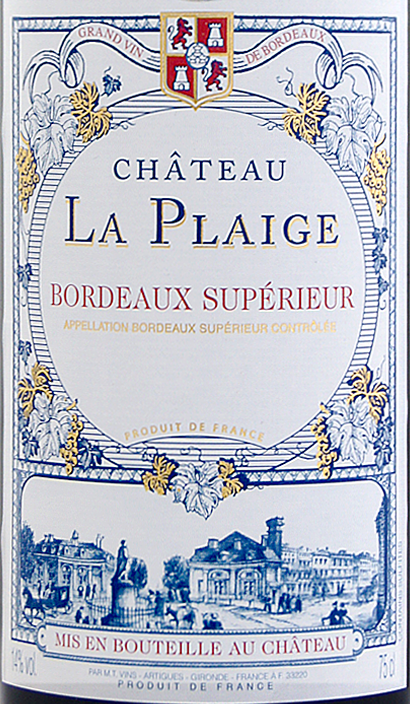 Chateau La Plaige Bordeaux Superieur 2010