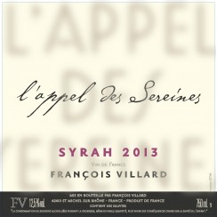 Francois Villard Syrah L'Appel des Sereines.