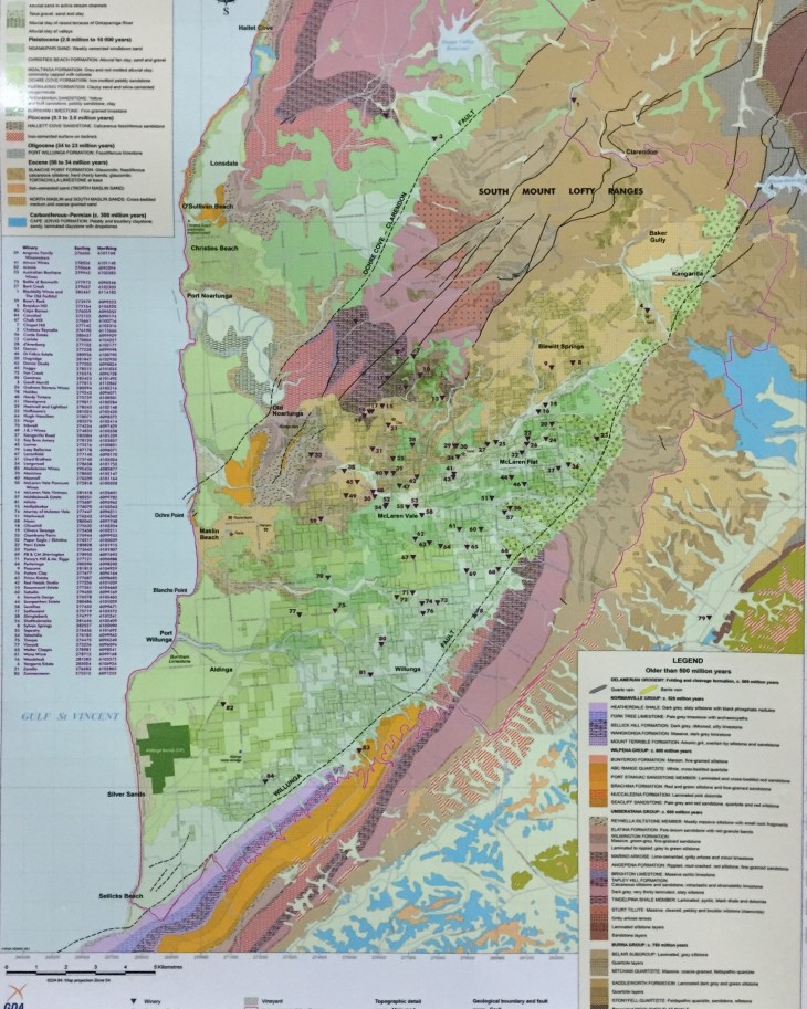 McLaren Vale geology map